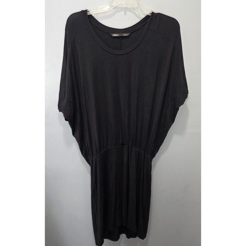 Nau Dress Size XS Black Dolman Sleeve Elastic Waist